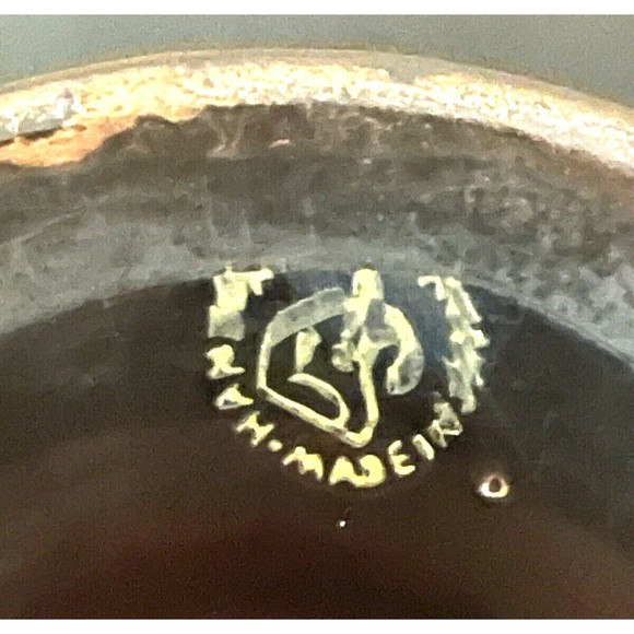 VTG Japanese Pedestal Dish Tashiro Shoten Black Hand Painted Flowers Butterfly - Picture 7 of 10